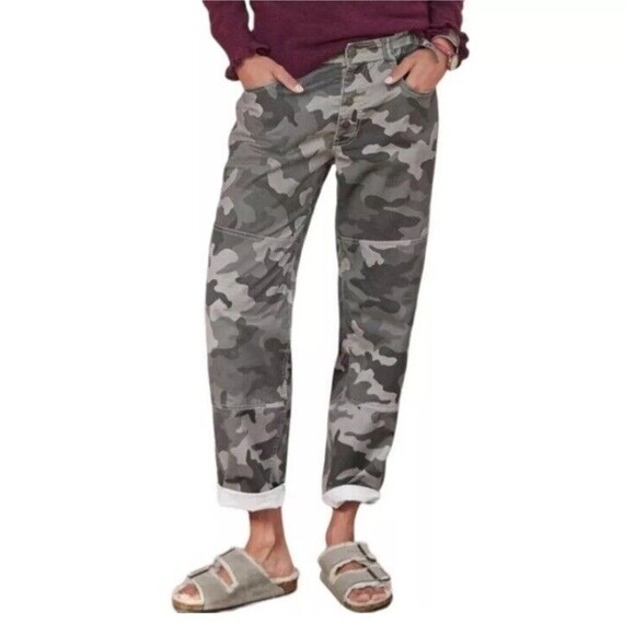 Sundance Reed Camo Pants Sz 14 Straight Leg Ankle Crop High Rise J27 - Picture 1 of 9